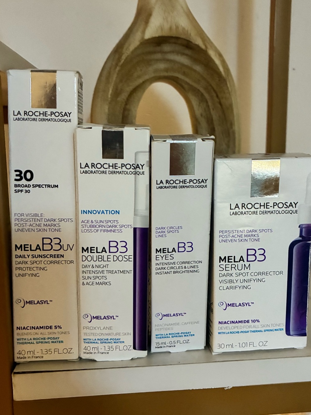 La Roche-Posay Mela B3 4-Piece Skincare Bundle Dark Spots Serum SPF Eyes